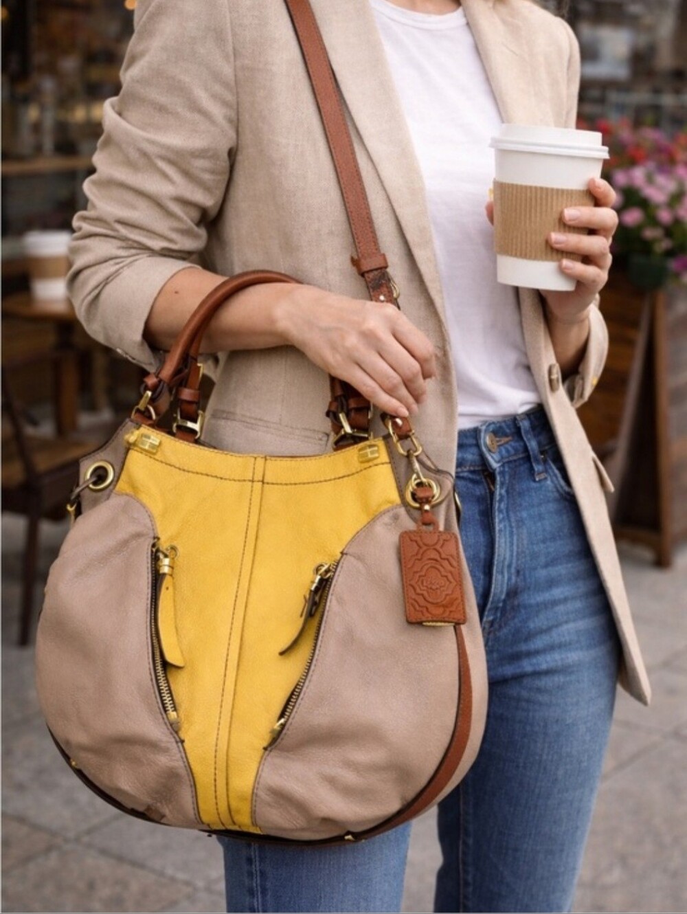 OrYANY Victoria Colorblock Leather Hobo Handbag